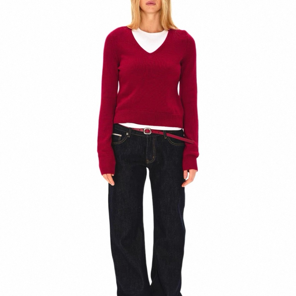 Red V-Neck Sweater